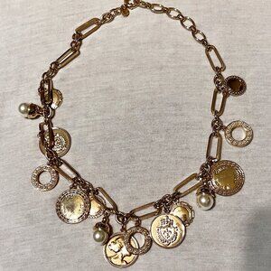 Talbots Coin Charm Necklace  EUC